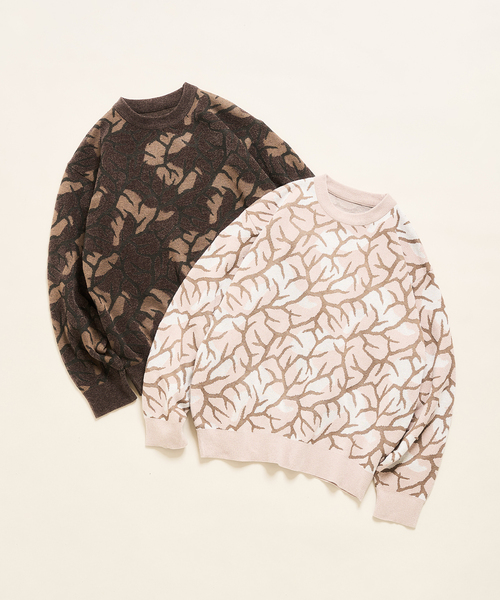 417 EDIFICE（フォーワンセブンエディフィス）の「Predator カモクルーニット（ニット/セーター・メンズ・ホワイト/ブラウン・MEDIUM/LARGE）」の18枚目の写真