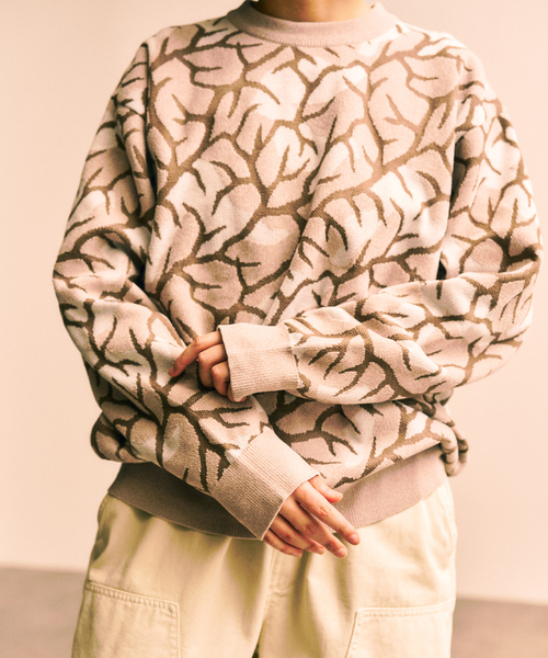 417 EDIFICE（フォーワンセブンエディフィス）の「Predator カモクルーニット（ニット/セーター・メンズ・ホワイト/ブラウン・MEDIUM/LARGE）」の13枚目の写真