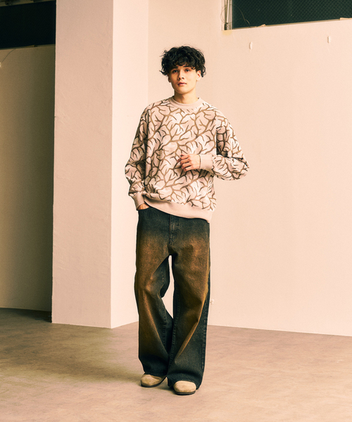 417 EDIFICE（フォーワンセブンエディフィス）の「Predator カモクルーニット（ニット/セーター・メンズ・ホワイト/ブラウン・MEDIUM/LARGE）」の6枚目の写真