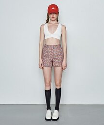 フローラルショートパンツパープルフラワー