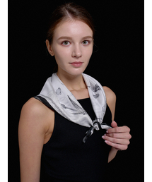 DAL（ダル）の「Blossom Square Silk Scarf Gray（バンダナ/スカーフ）」