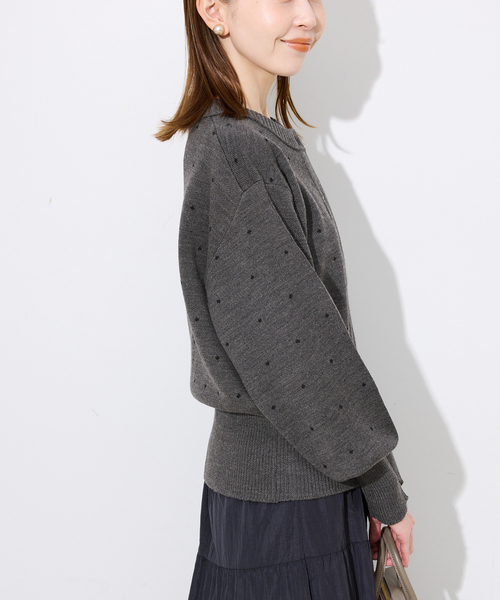 SLOBE IENA（スローブイエナ）の「ジャガードニットカーディガン（カーディガン/ボレロ・レディース・チャコールグレー/ダークパープル/アイボリー・FREE）」の11枚目の写真