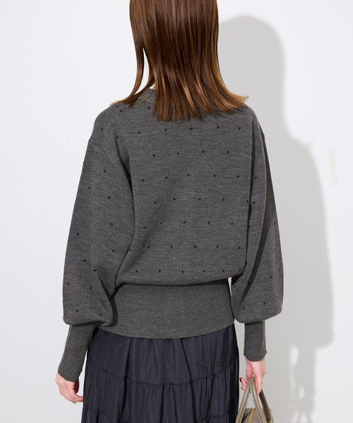 SLOBE IENA（スローブイエナ）の「ジャガードニットカーディガン（カーディガン/ボレロ・レディース・チャコールグレー/ダークパープル/アイボリー・FREE）」の12枚目の写真