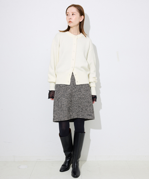 SLOBE IENA（スローブイエナ）の「ジャガードニットカーディガン（カーディガン/ボレロ・レディース・チャコールグレー/ダークパープル/アイボリー・FREE）」の13枚目の写真