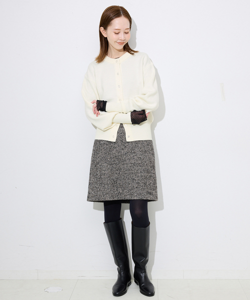 SLOBE IENA（スローブイエナ）の「ジャガードニットカーディガン（カーディガン/ボレロ・レディース・チャコールグレー/ダークパープル/アイボリー・FREE）」の14枚目の写真