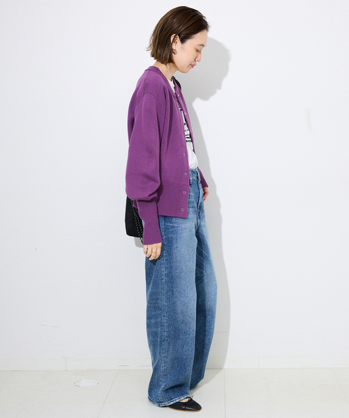 SLOBE IENA（スローブイエナ）の「ジャガードニットカーディガン（カーディガン/ボレロ・レディース・チャコールグレー/ダークパープル/アイボリー・FREE）」の21枚目の写真