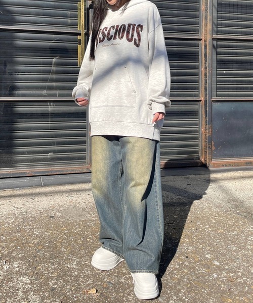 repipi armario（レピピ アルマリオ）の「ワッペンフーディミニワンピ―ス（ワンピース・キッズ・ブラック/グレー/オートミール・SMALL/MEDIUM/LARGE）」の6枚目の写真