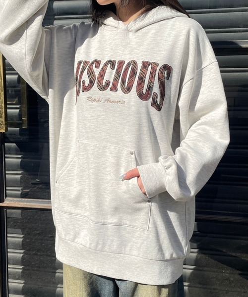 repipi armario（レピピ アルマリオ）の「ワッペンフーディミニワンピ―ス（ワンピース・キッズ・ブラック/グレー/オートミール・SMALL/MEDIUM/LARGE）」の9枚目の写真