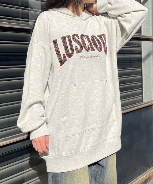 repipi armario（レピピ アルマリオ）の「ワッペンフーディミニワンピ―ス（ワンピース・キッズ・ブラック/グレー/オートミール・SMALL/MEDIUM/LARGE）」の10枚目の写真