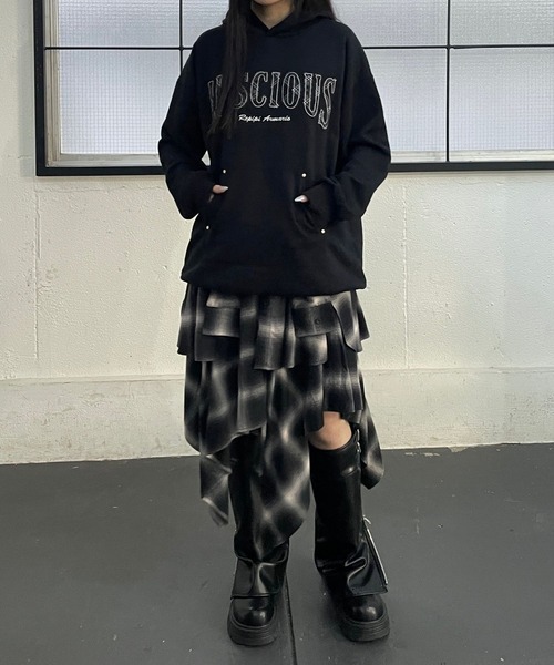 repipi armario（レピピ アルマリオ）の「ワッペンフーディミニワンピ―ス（ワンピース・キッズ・ブラック/グレー/オートミール・SMALL/MEDIUM/LARGE）」の18枚目の写真