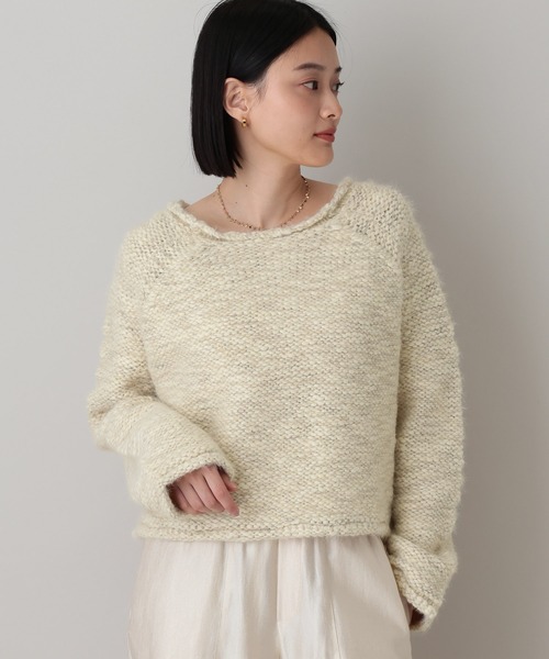 A part by（アパートバイ）の「MIXヤーンニットプルオーバー（ニット/セーター・レディース・チャコールグレー/アイボリー・FREE）」の6枚目の写真