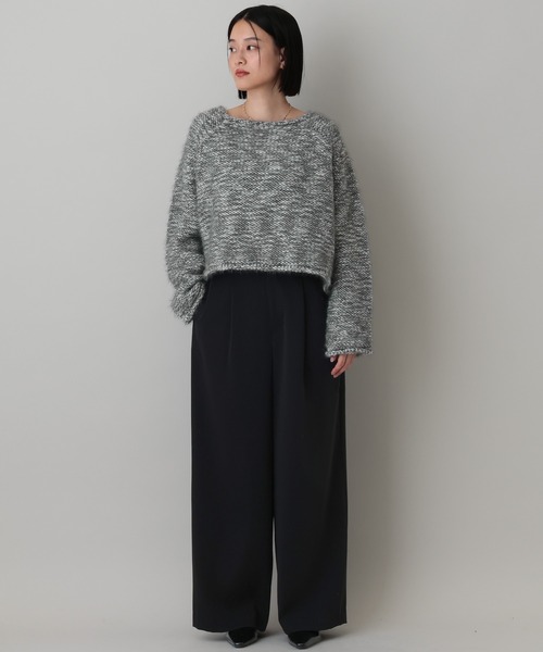 A part by（アパートバイ）の「MIXヤーンニットプルオーバー（ニット/セーター・レディース・チャコールグレー/アイボリー・FREE）」の10枚目の写真