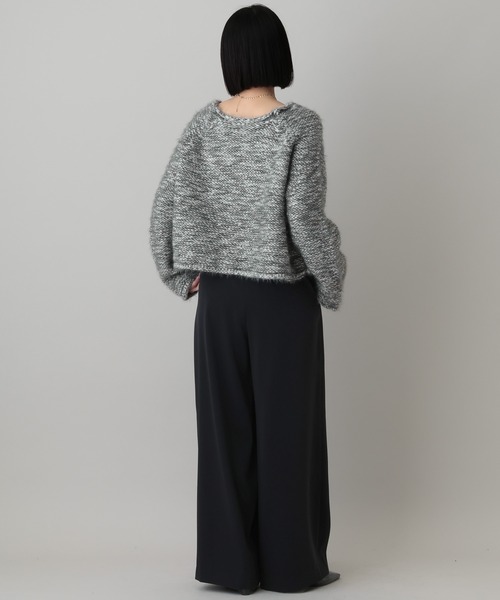 A part by（アパートバイ）の「MIXヤーンニットプルオーバー（ニット/セーター・レディース・チャコールグレー/アイボリー・FREE）」の12枚目の写真