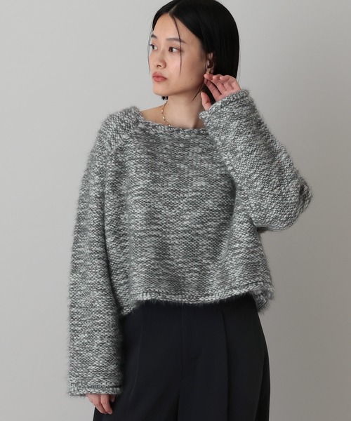 A part by（アパートバイ）の「MIXヤーンニットプルオーバー（ニット/セーター・レディース・チャコールグレー/アイボリー・FREE）」の13枚目の写真