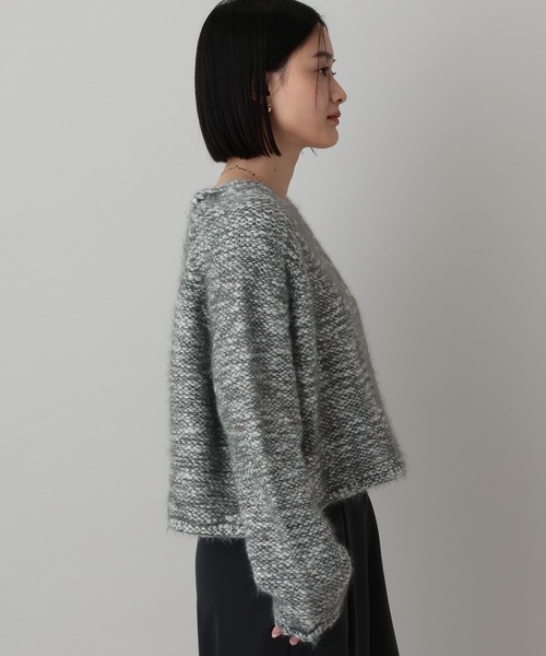 A part by（アパートバイ）の「MIXヤーンニットプルオーバー（ニット/セーター・レディース・チャコールグレー/アイボリー・FREE）」の14枚目の写真