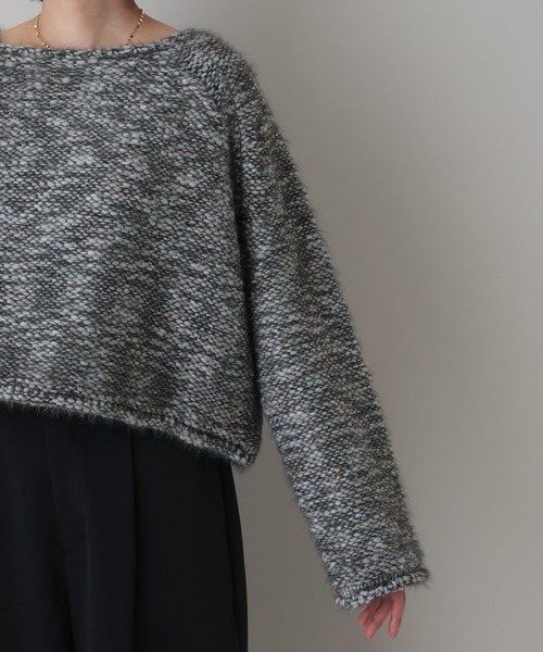 A part by（アパートバイ）の「MIXヤーンニットプルオーバー（ニット/セーター・レディース・チャコールグレー/アイボリー・FREE）」の21枚目の写真