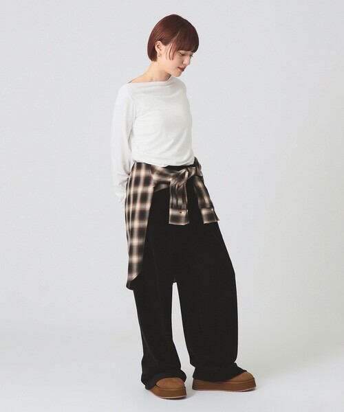 Ray BEAMS（レイビームス）の「【4/2値下げ】アシメ ネック ドレープ（Tシャツ/カットソー・レディース・ブラック/ピンク/ホワイト・ONE SIZE）」の7枚目の写真