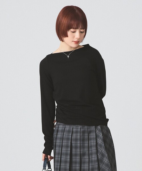 Ray BEAMS（レイビームス）の「【4/2値下げ】アシメ ネック ドレープ（Tシャツ/カットソー・レディース・ブラック/ピンク/ホワイト・ONE SIZE）」の13枚目の写真