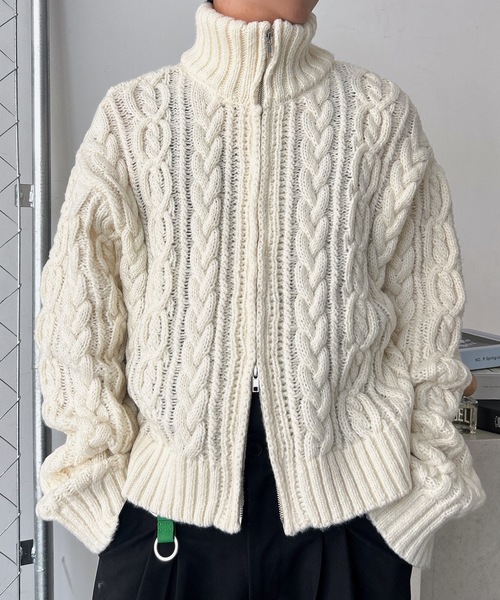 ユニセックス】Springショート丈ドライバーズケーブルニット（ニット