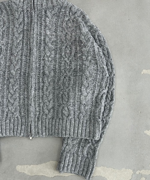 ユニセックス】Springショート丈ドライバーズケーブルニット（ニット