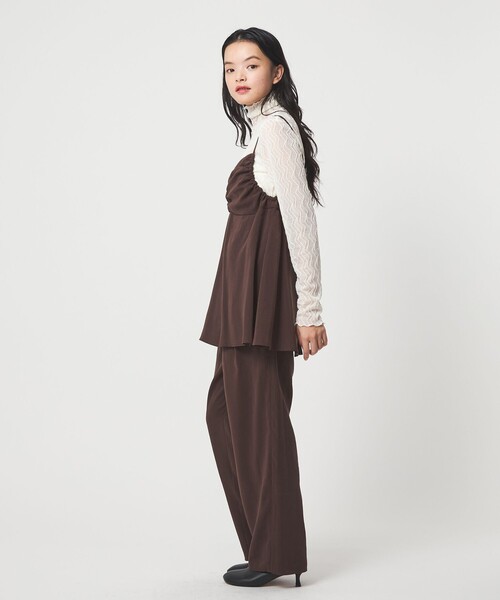 EMMEL REFINES（エメルリファインズ）の「＜EMMEL REFINES＞EM レイヤード キャミ サロペット（サロペット/オーバーオール・レディース・ブラック/ダークブラウン・S/M）」の6枚目の写真