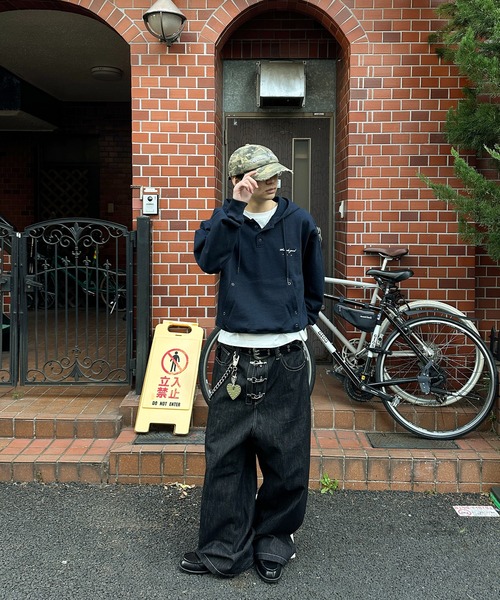 kutir(クティール)の「ASSORT HENLEY NECK EYELET DESIGN PARKA/アソートヘンリーネックハトメデザインパーカー(パーカー・メンズ・ブラック/杢グレー/ネイビー/ブラウン・LARGE/MEDIUM)」の18枚目の写真