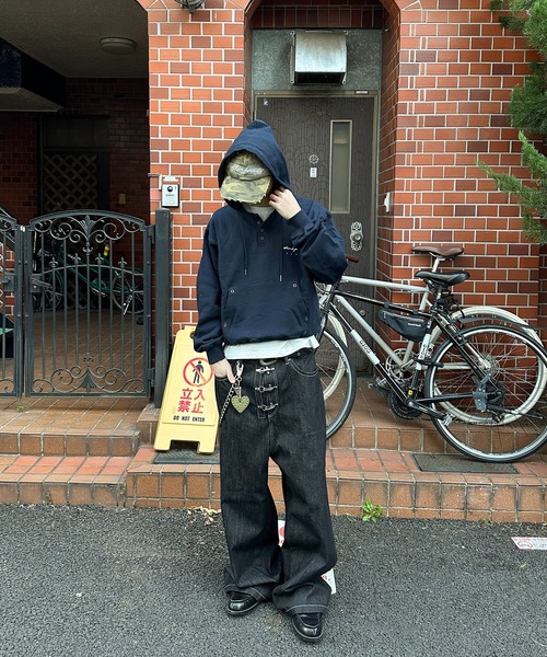 kutir(クティール)の「ASSORT HENLEY NECK EYELET DESIGN PARKA/アソートヘンリーネックハトメデザインパーカー(パーカー・メンズ・ブラック/杢グレー/ネイビー/ブラウン・LARGE/MEDIUM)」の21枚目の写真