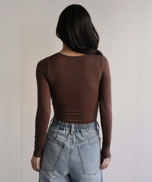 ap retro(アプレトロ)の「【ap retro basic】カップ付きヒートフィットインナー(Tシャツ/カットソー・レディース・ブラウン/ホワイト/ベージュ/ブラック・MEDIUM/X-LARGE/LARGE)」の22枚目の写真