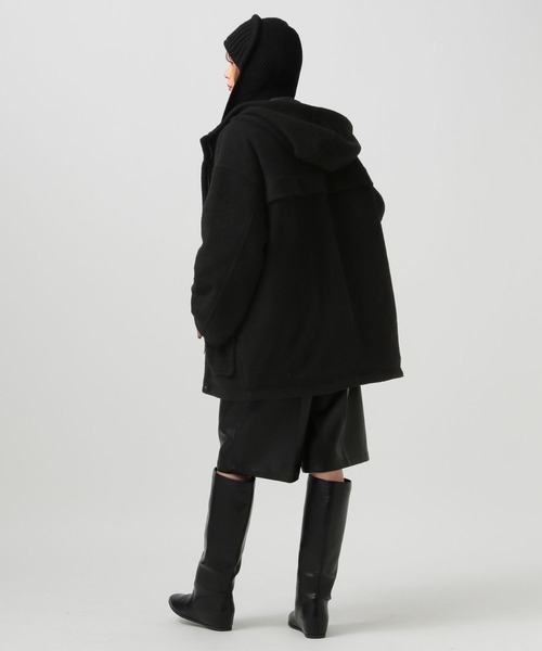 BAYFLOW（ベイフロー）の「[軽い着心地♪柔らかな肌触り]ウーリーキルティングフーディー（その他アウター・レディース・ブラック/ブラウン・SMALL/MEDIUM）」の4枚目の写真