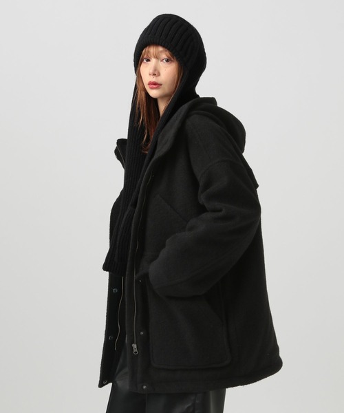 BAYFLOW（ベイフロー）の「[軽い着心地♪柔らかな肌触り]ウーリーキルティングフーディー（その他アウター・レディース・ブラック/ブラウン・SMALL/MEDIUM）」の5枚目の写真