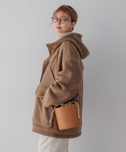 BAYFLOW（ベイフロー）の「[軽い着心地♪柔らかな肌触り]ウーリーキルティングフーディー（その他アウター・レディース・ブラック/ブラウン・SMALL/MEDIUM）」の8枚目の写真