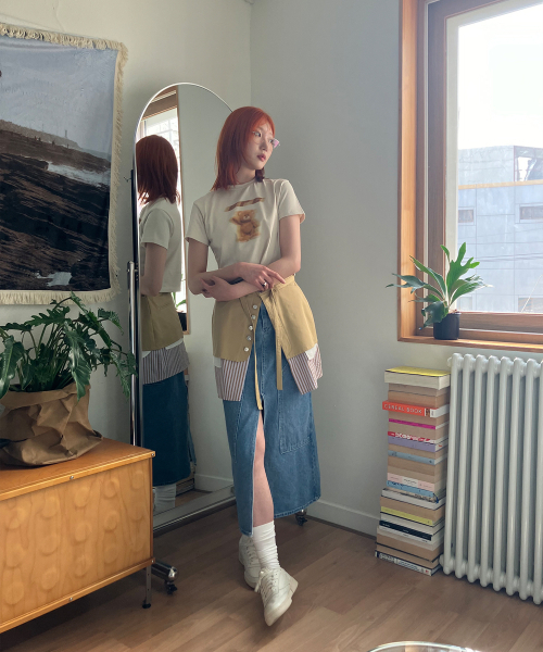 COTTONREBIRTHCLUB(コットンリバースクラブ)の「ストライプカラースカート(ベージュ)(スカート・レディース・その他・SMALL/MEDIUM)」の3枚目の写真