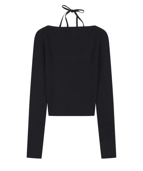 ORDINARY HOLIDAY（オーディナリー ホリデー）の「HALTER SLIT KNIT PULLOVER [BLACK]（ニット/セーター・レディース・その他・FREE）」の3枚目の写真