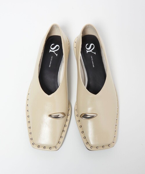 SY UNITED ARROWS(シーユナイテッドアローズ)の「<SY>サムリングスクエア フラット15↑(パンプス・レディース・シルバー/ブラック/ケリーグリーン/ベージュ・25cm/24.5cm/24cm/23.5cm/23cm/22.5cm/22cm)」の2枚目の写真