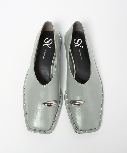SY UNITED ARROWS(シーユナイテッドアローズ)の「<SY>サムリングスクエア フラット15↑(パンプス・レディース・シルバー/ブラック/ケリーグリーン/ベージュ・25cm/24.5cm/24cm/23.5cm/23cm/22.5cm/22cm)」の3枚目の写真