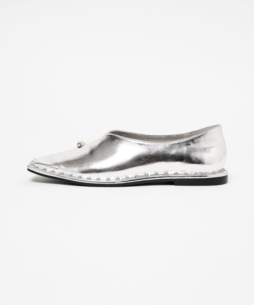 SY UNITED ARROWS(シーユナイテッドアローズ)の「<SY>サムリングスクエア フラット15↑(パンプス・レディース・シルバー/ブラック/ケリーグリーン/ベージュ・25cm/24.5cm/24cm/23.5cm/23cm/22.5cm/22cm)」の4枚目の写真