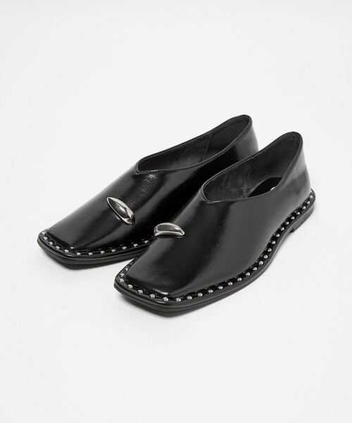 SY UNITED ARROWS(シーユナイテッドアローズ)の「<SY>サムリングスクエア フラット15↑(パンプス・レディース・シルバー/ブラック/ケリーグリーン/ベージュ・25cm/24.5cm/24cm/23.5cm/23cm/22.5cm/22cm)」の5枚目の写真
