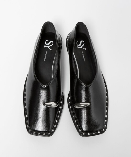 SY UNITED ARROWS(シーユナイテッドアローズ)の「<SY>サムリングスクエア フラット15↑(パンプス・レディース・シルバー/ブラック/ケリーグリーン/ベージュ・25cm/24.5cm/24cm/23.5cm/23cm/22.5cm/22cm)」の6枚目の写真