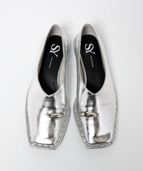 SY UNITED ARROWS(シーユナイテッドアローズ)の「<SY>サムリングスクエア フラット15↑(パンプス・レディース・シルバー/ブラック/ケリーグリーン/ベージュ・25cm/24.5cm/24cm/23.5cm/23cm/22.5cm/22cm)」の13枚目の写真