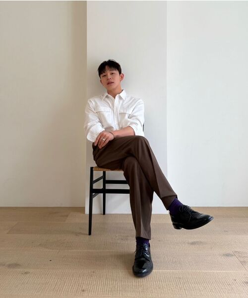 DECOROSO（デコローゾ）の「ネイチャルウォッシングコットンツーポケットシャツ[ホワイト]（シャツ/ブラウス・メンズ・その他・01/02）」の2枚目の写真