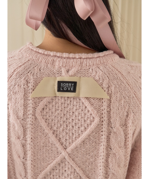 Sorry,Too Much Love(ソーリートゥーマッチラブ)の「Raglan Cable Wool Knit Pullover_Pink(ニット/セーター・レディース・その他・FREE)」の4枚目の写真