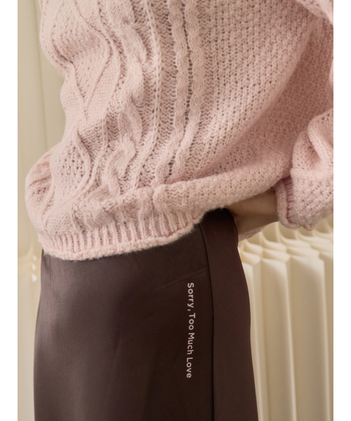 Sorry,Too Much Love(ソーリートゥーマッチラブ)の「Raglan Cable Wool Knit Pullover_Pink(ニット/セーター・レディース・その他・FREE)」の5枚目の写真
