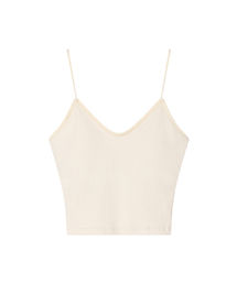 RIBBED BASIC SLEEVELESS, CREAM