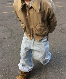 DNSR（ディーエヌエスアール）の「フライトクロップダックダウンパディングジャケットベージュ（ダウンジャケット/コート）」