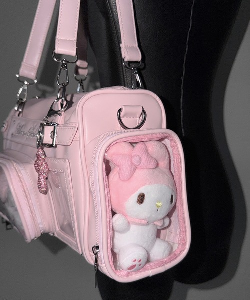 me+em select(ミームセレクト)の「【 新色ピンク&ブルー追加! /4color 】クリアポケット付きレタリング刺繍ショルダーバッグ / clear pocket lettering embroidery shoulder bag(ショルダーバッグ・レディース・ブラック/ホワイト/ブルー/ピンク・FREE)」の22枚目の写真