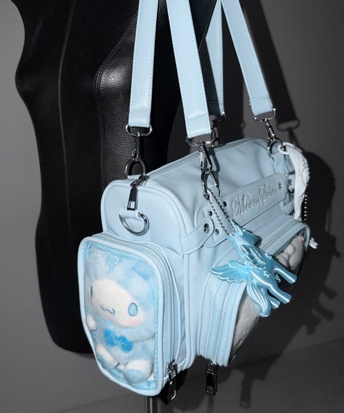 me+em select(ミームセレクト)の「【 新色ピンク&ブルー追加! /4color 】クリアポケット付きレタリング刺繍ショルダーバッグ / clear pocket lettering embroidery shoulder bag(ショルダーバッグ・レディース・ブラック/ホワイト/ブルー/ピンク・FREE)」の21枚目の写真