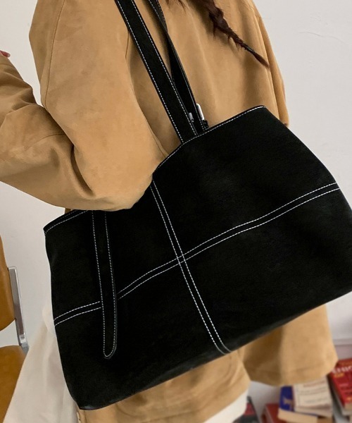 ONEP STAR(ワンピスター)の「スエード調ステッチ入りショルダーバッグ(ショルダーバッグ・レディース・ダークブラウン/ブラウン/ブラック/アーミー・FREE)」の9枚目の写真