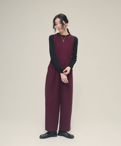 eL（エル）の「【eL】Cutsew Rompers/645562（サロペット/オーバーオール・レディース・レッド系その他/ブラック/ボルドー・FREE）」の10枚目の写真