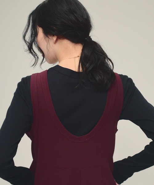 eL（エル）の「【eL】Cutsew Rompers/645562（サロペット/オーバーオール・レディース・レッド系その他/ブラック/ボルドー・FREE）」の14枚目の写真