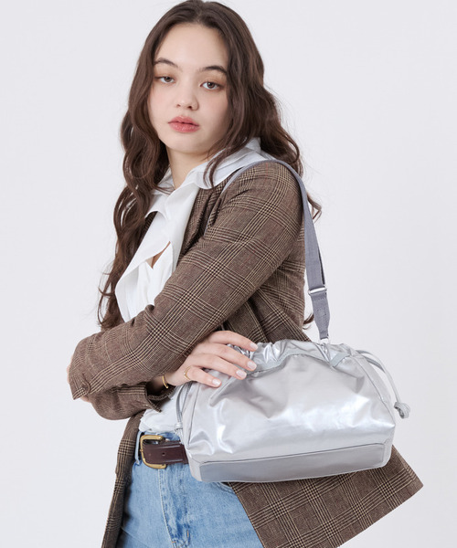 未使用 レスポートサック　アップタウンサンドバー　巾着　ショルダーバッグ E/W CITY DRAWSTRING BAG アップタウンシルバーシャイン/シルバー